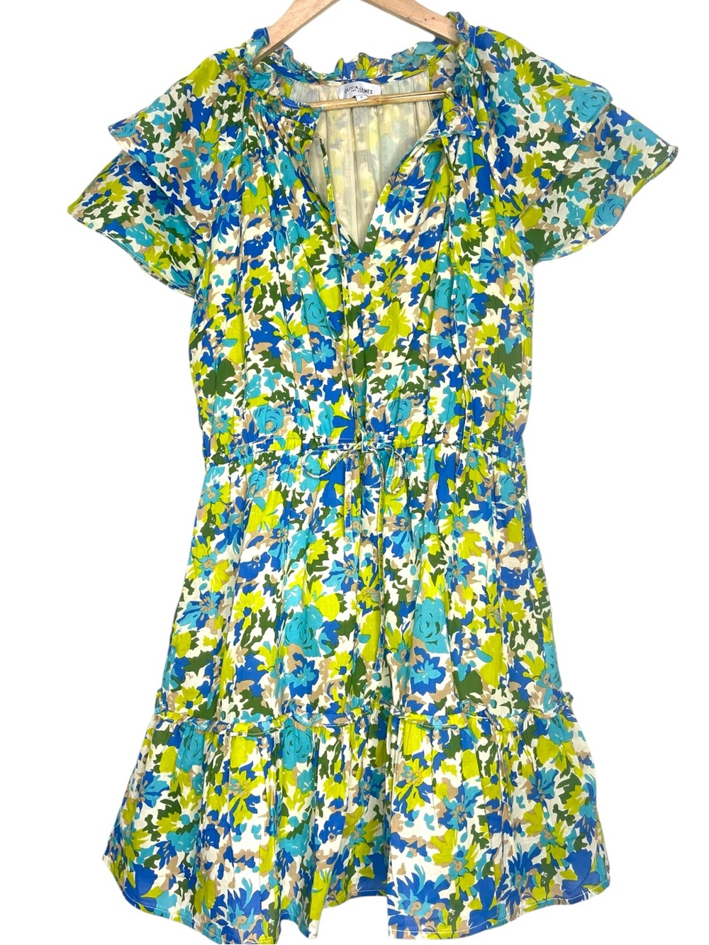 Olivia James The Label Tinsley Mini Dress Hidden Paradise Floral Cotton Size S